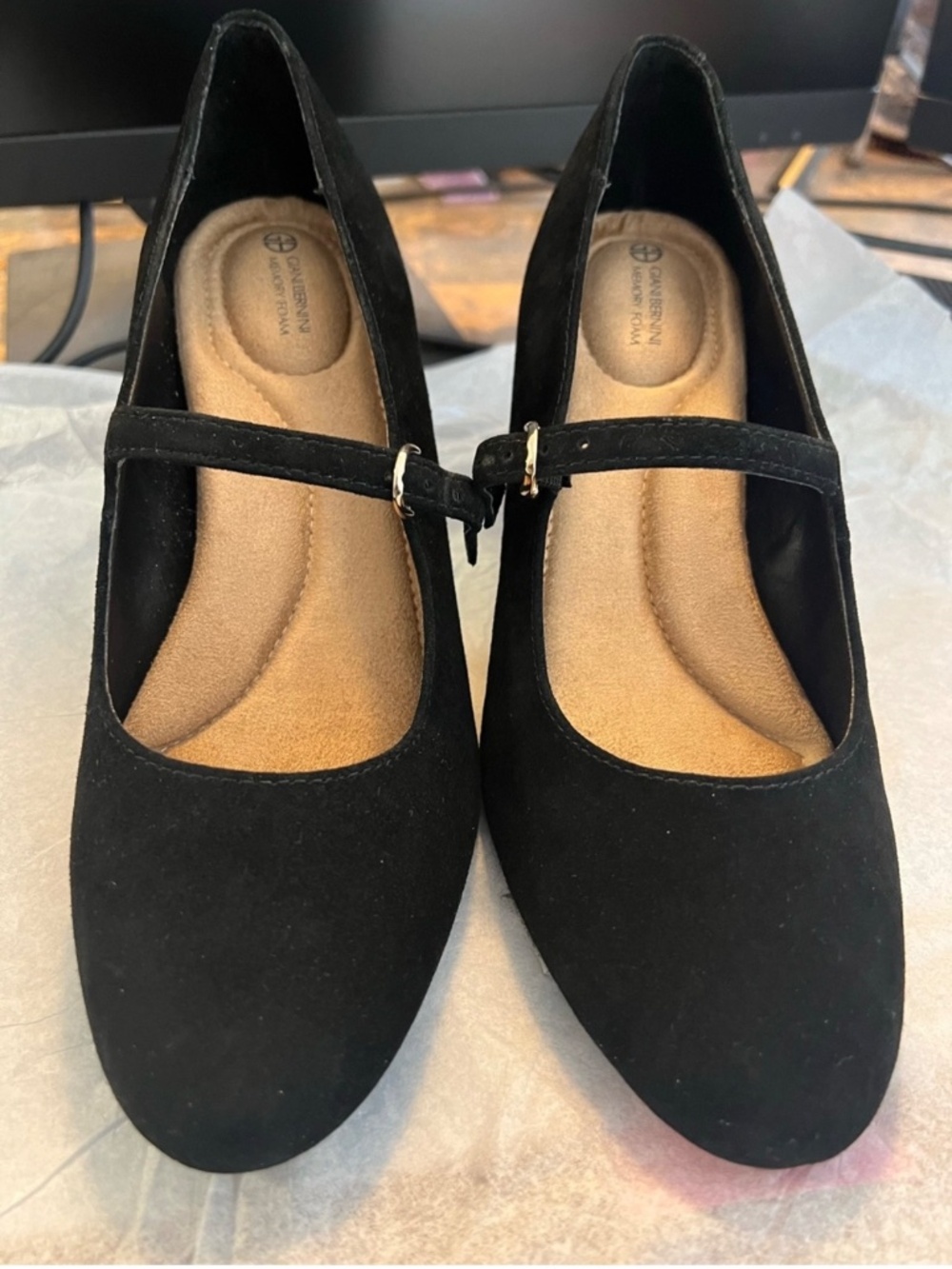Giani Bernini Black Suede Mary Jane Heels NWT Size 7 - Picture 9 of 14
